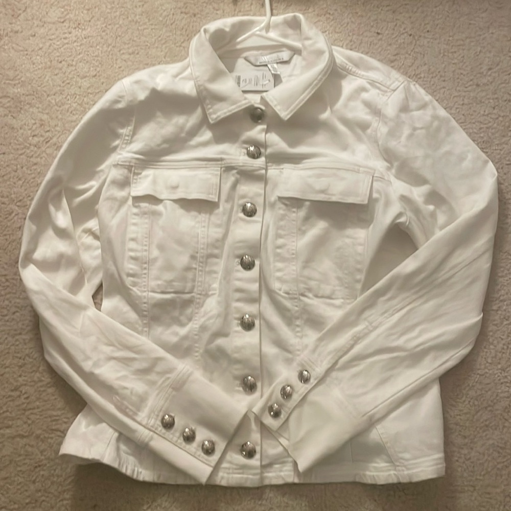 WHBM white denim jacket- NWT